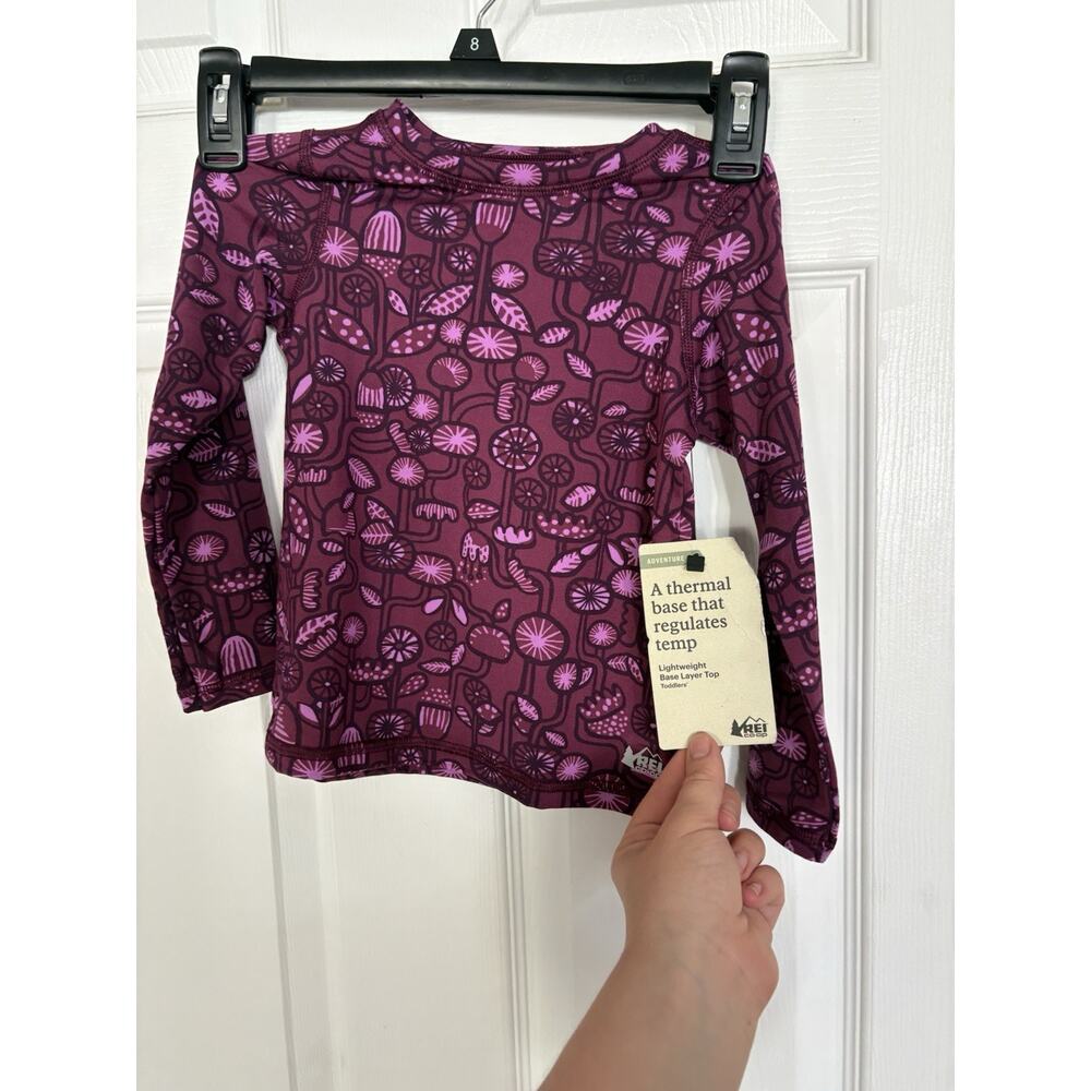 REI Co-op Toddlers Thermal Base Layer Top – 3T – Wild Flowers Wood Violet – NWT